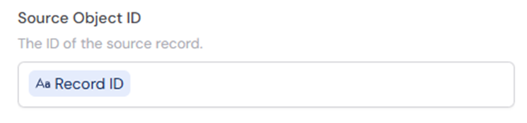 Entering the source object ID using a variable reference