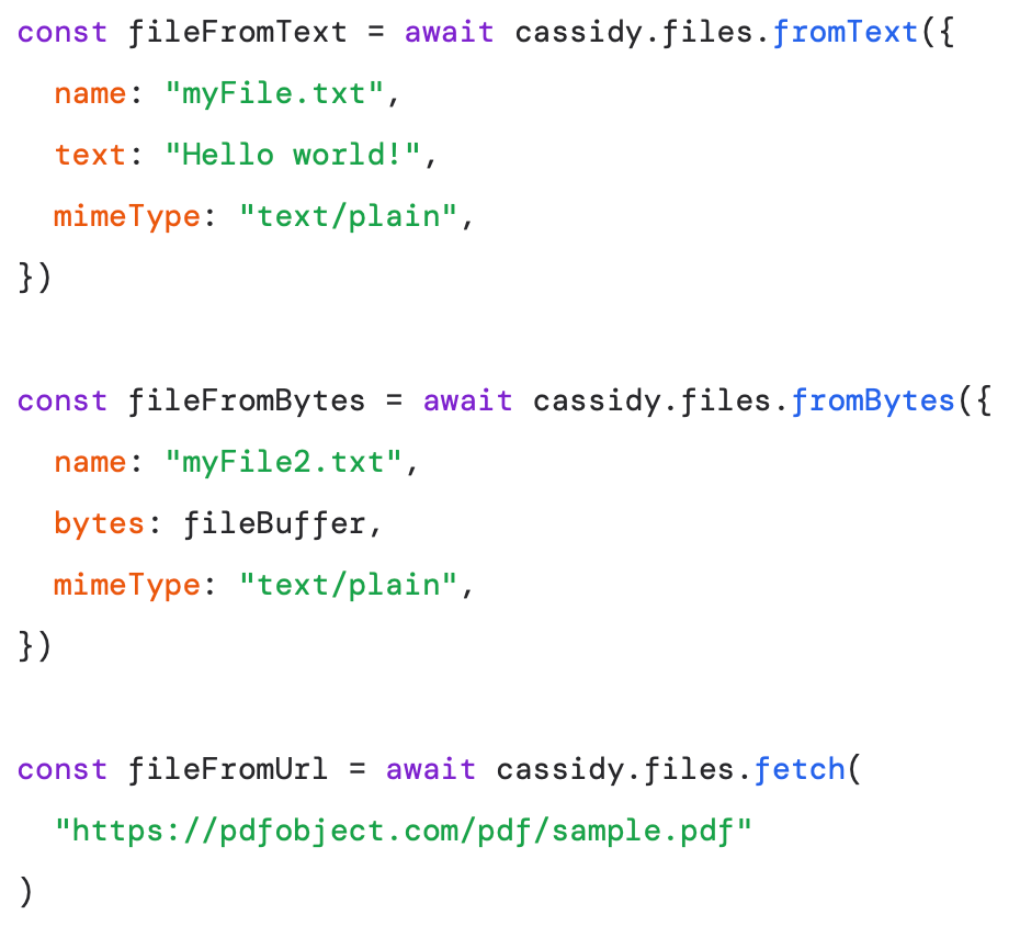 cassidy.files helper methods for creating and working with files