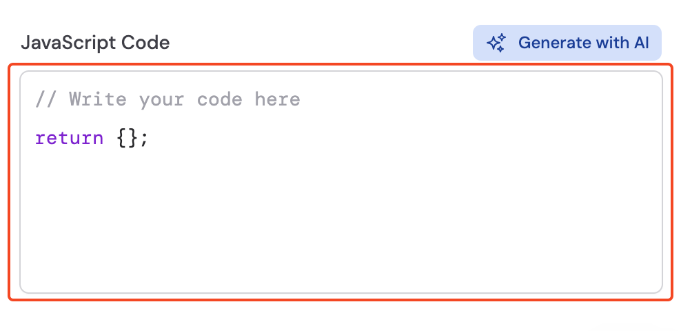 Code editor with variable references from previous steps