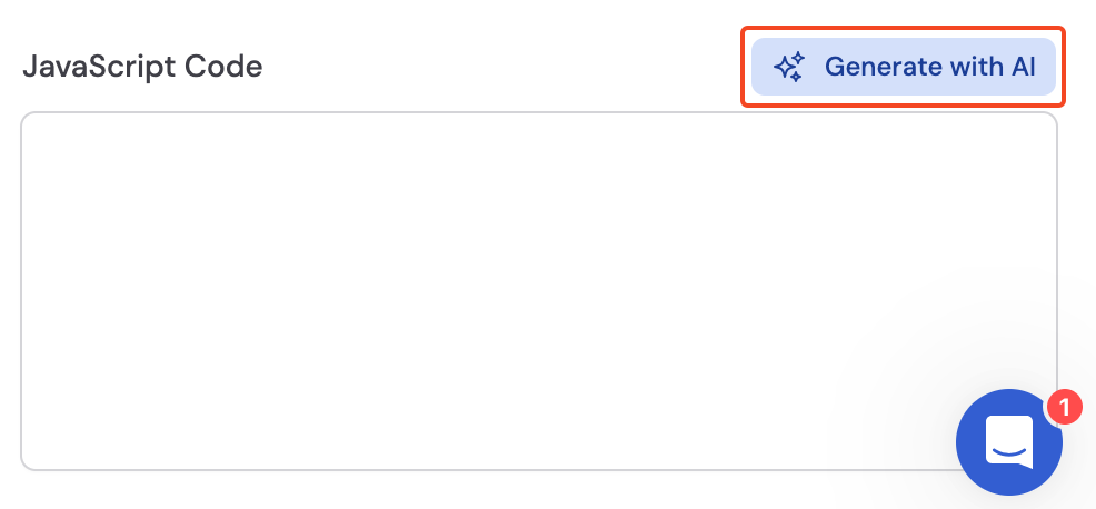 Generate with AI button above the code editor