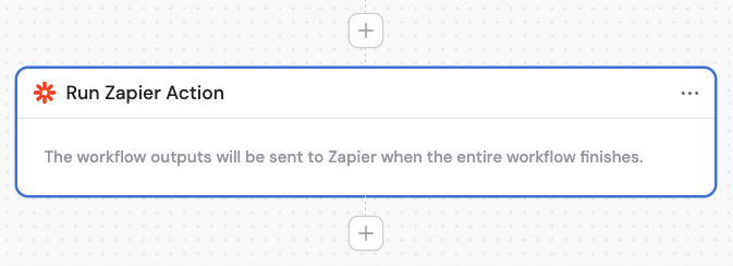 Action picker showing Run Zapier Action
