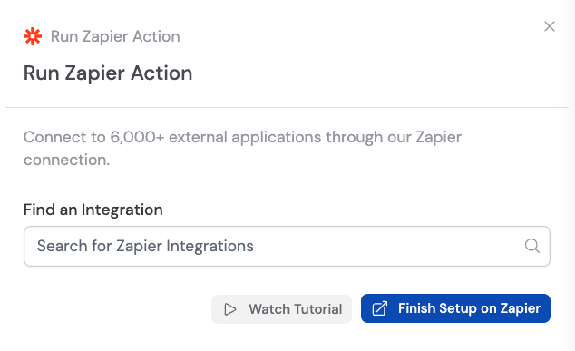 Run Zapier Action added to the Workflow