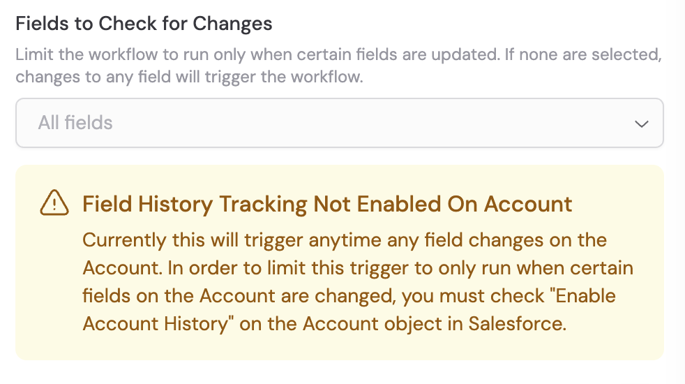 Salesforce field history tracking setup
