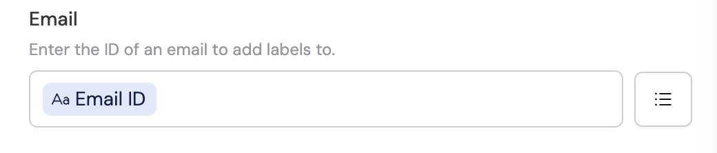 Email field with variable reference