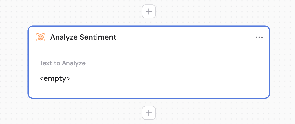 Action library with Analyze Sentiment highlighted