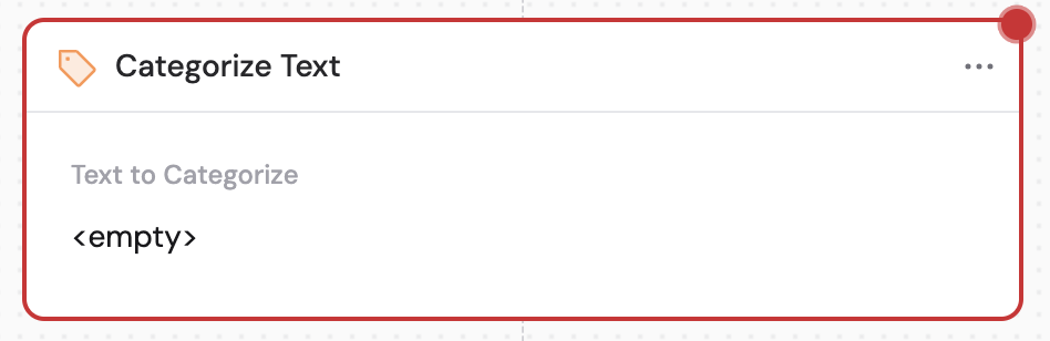 Action library with Categorize Text highlighted