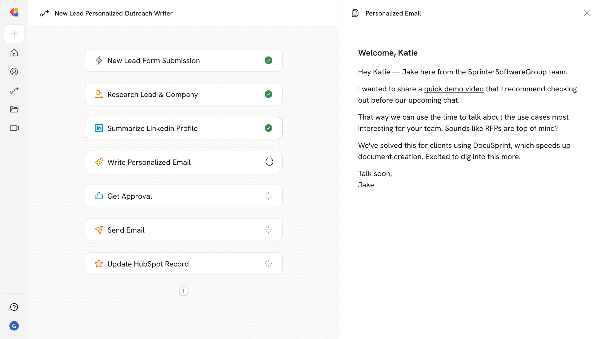 New Lead Personalized Outreach Writer