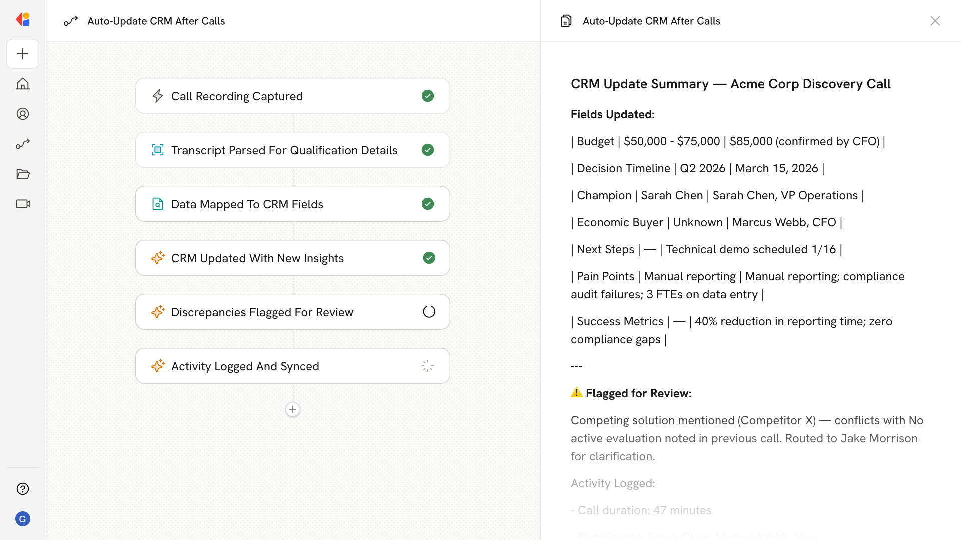 Post-Call CRM Field Updates