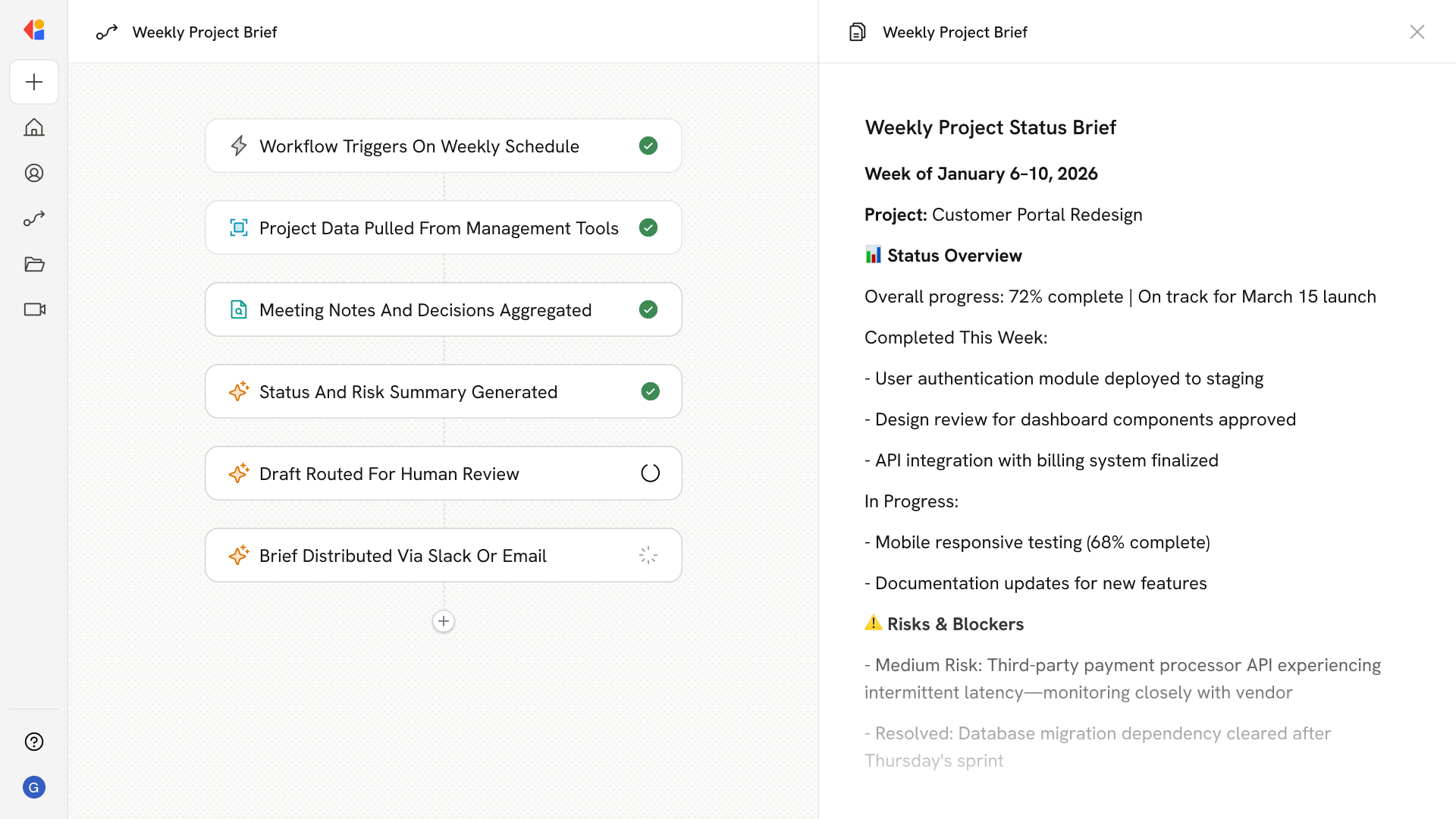 Project Status and Risk Summaries