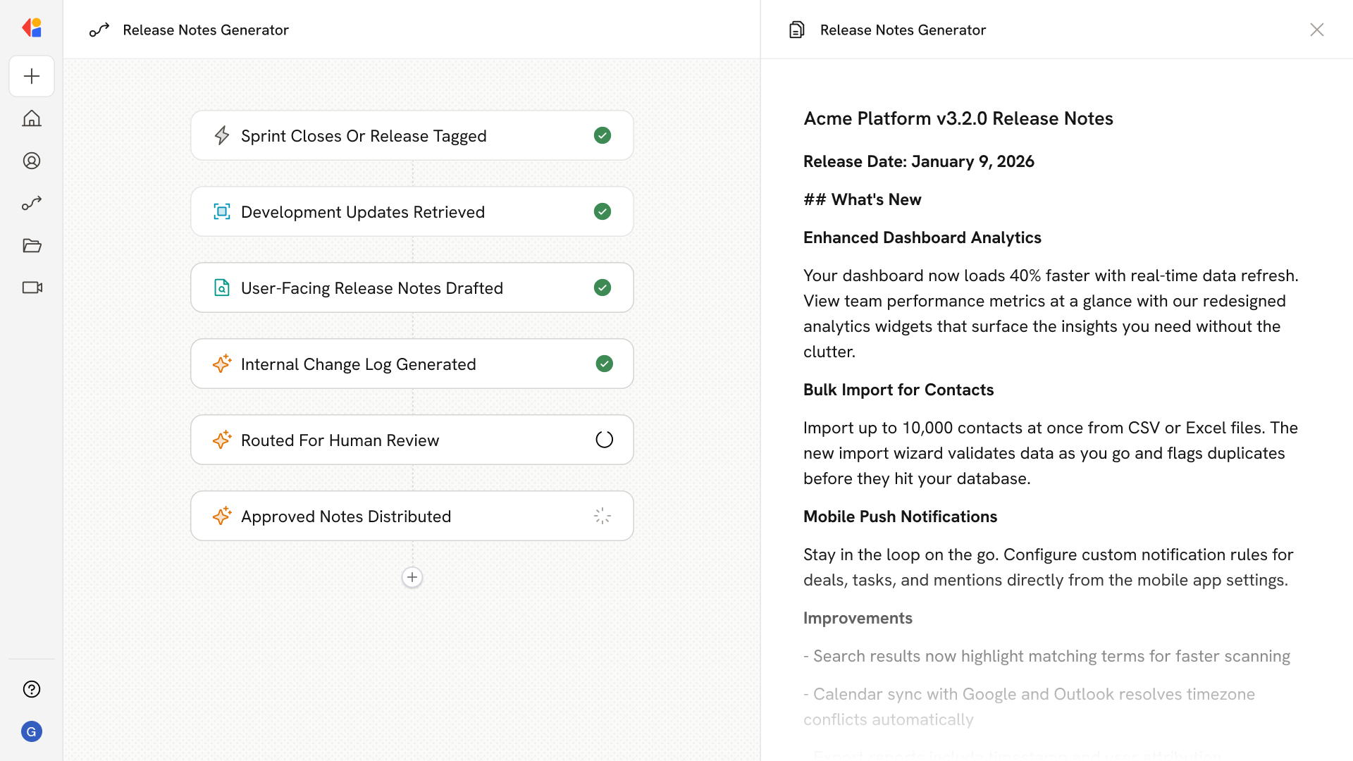 Release Notes Generator