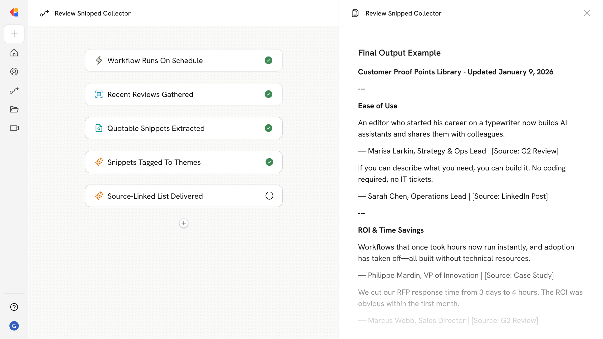 Review Snippet Collector