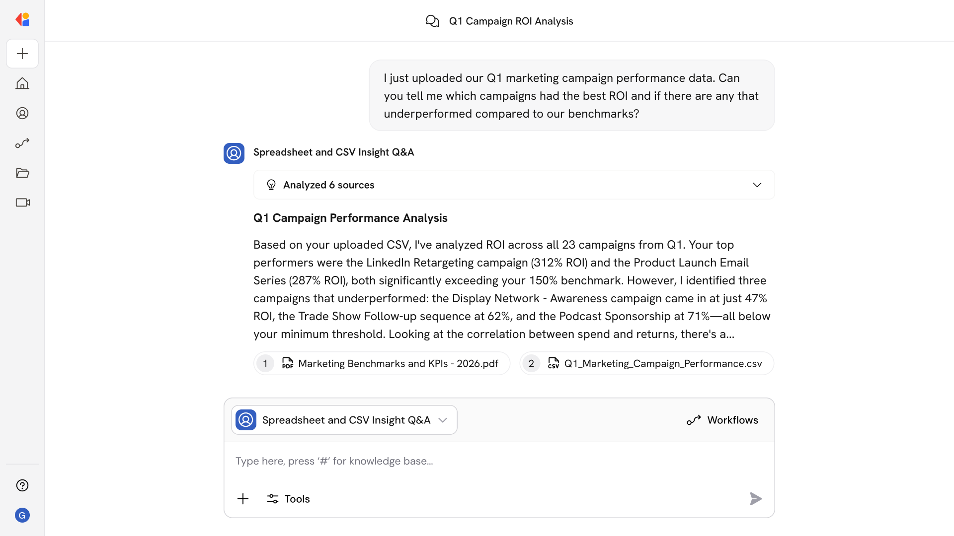 Spreadsheet and CSV Insight Q&A