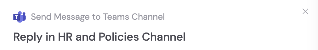 Renaming the Send Message to Teams Channel action
