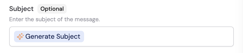 Subject field for channel message