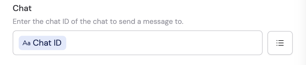 Chat selection with variable reference