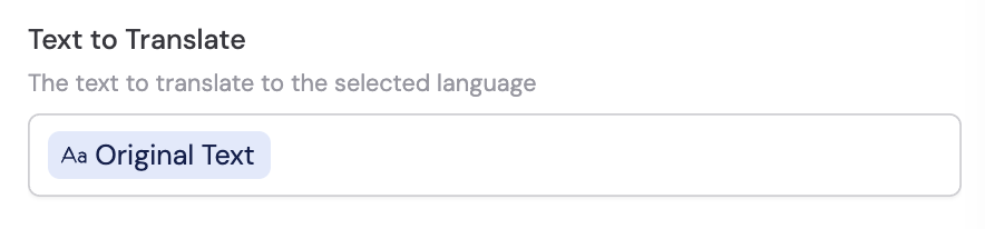 Text to Translate field with variable reference