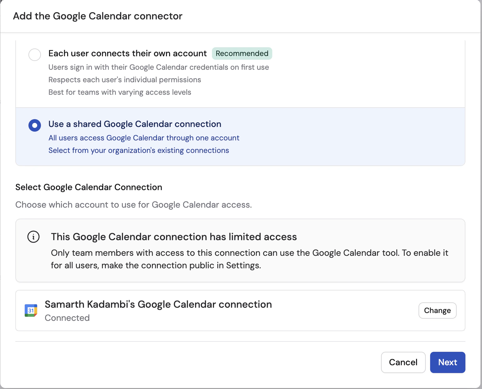 Shared Connection - Connected