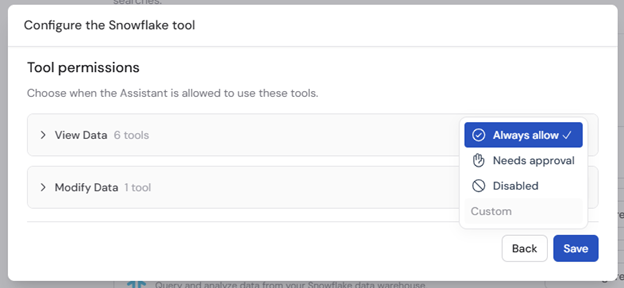 Add button to enable the Snowflake Connector