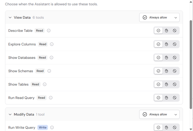 Chat with the Snowflake-enabled Agent showing connection prompt