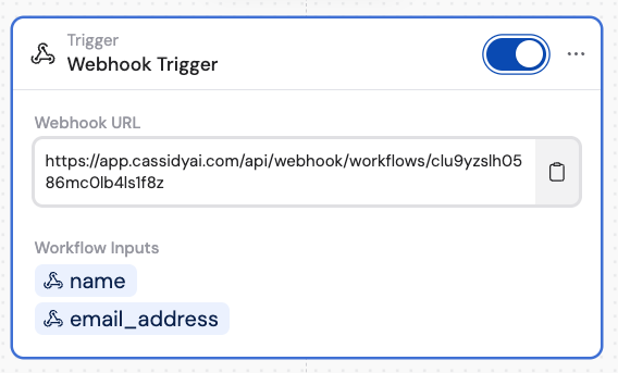 Event property mapping interface showing incoming fields mapped to Workflow variables