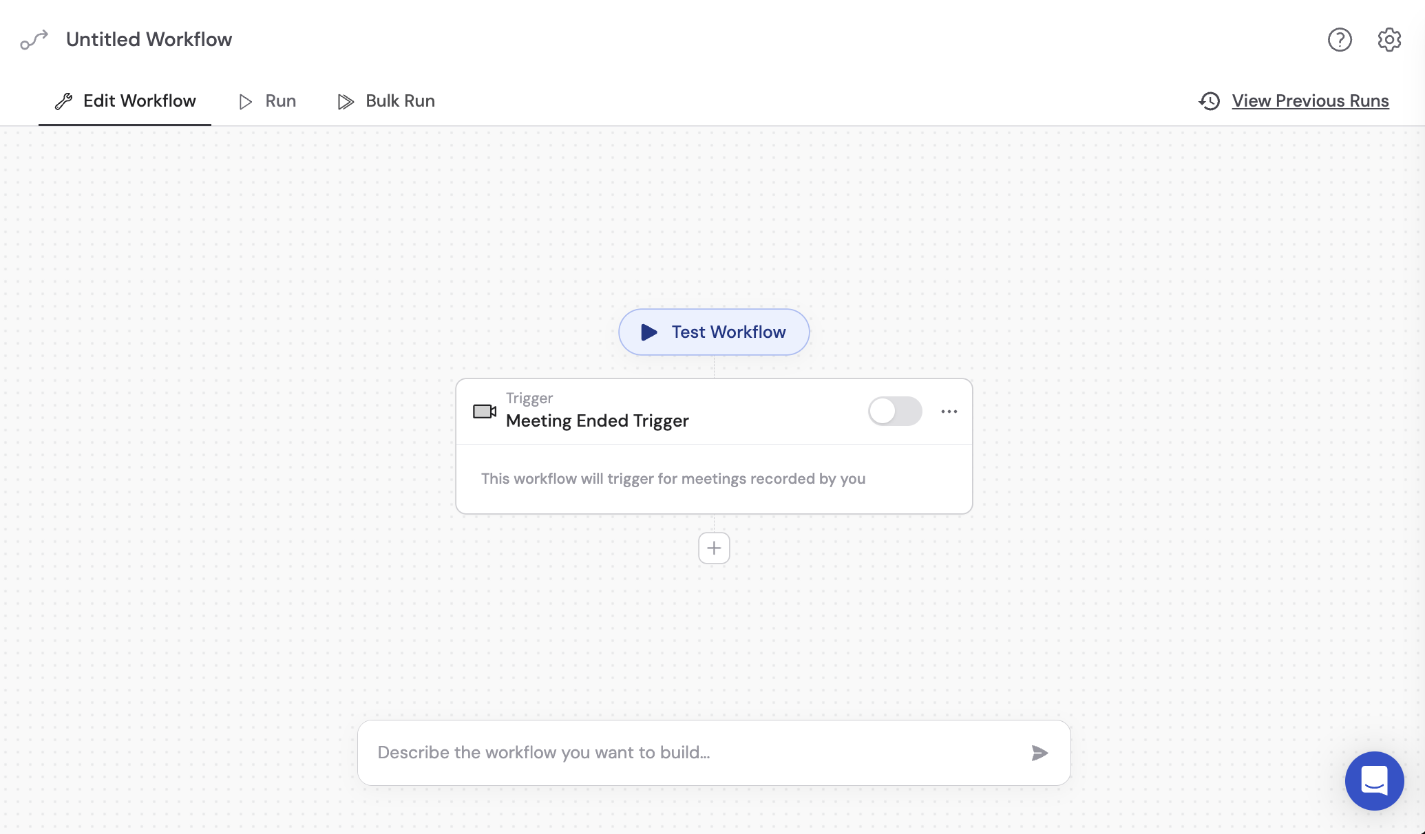 Meetings Workflows tab showing the Create Meeting Workflow button and template cards