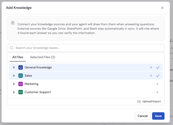 Agent Knowledge Sources Agent knowledge - Cassidy