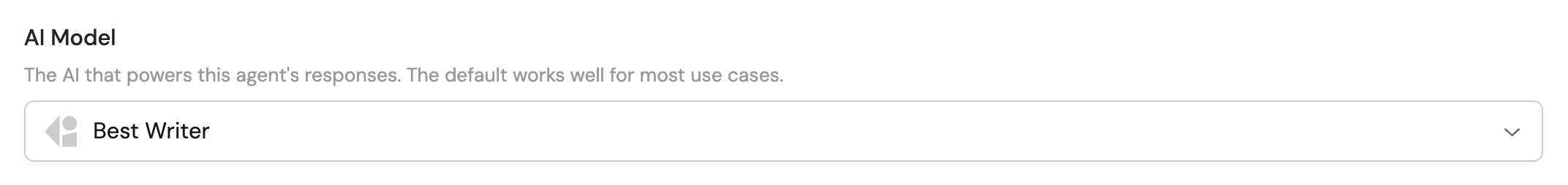 AI model dropdown showing available foundation models