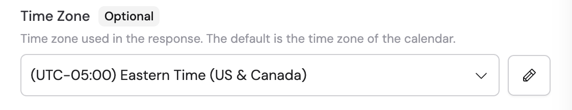 Configuring the time zone optional field