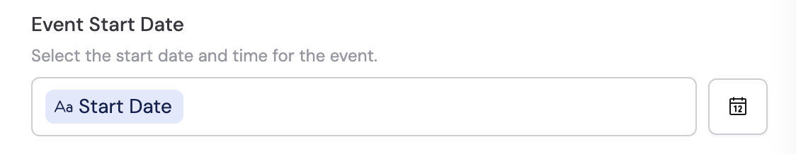 Entering the start date directly with the pencil icon