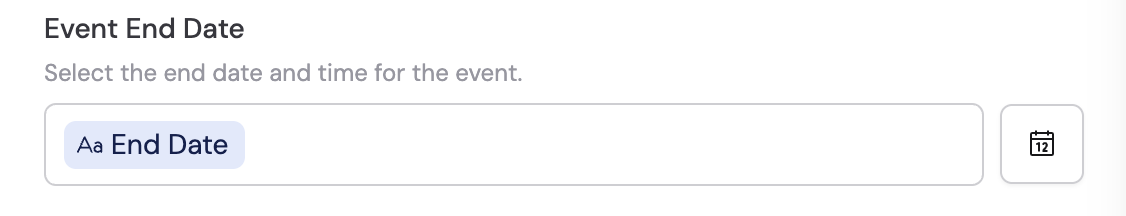 Entering the end date directly with the pencil icon