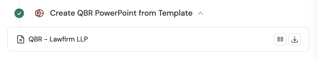 Preview and download icons in the results panel