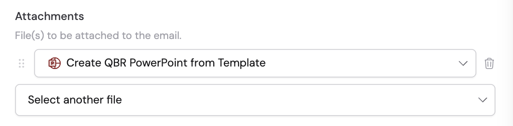 Attaching the PowerPoint presentation to a Send Email action