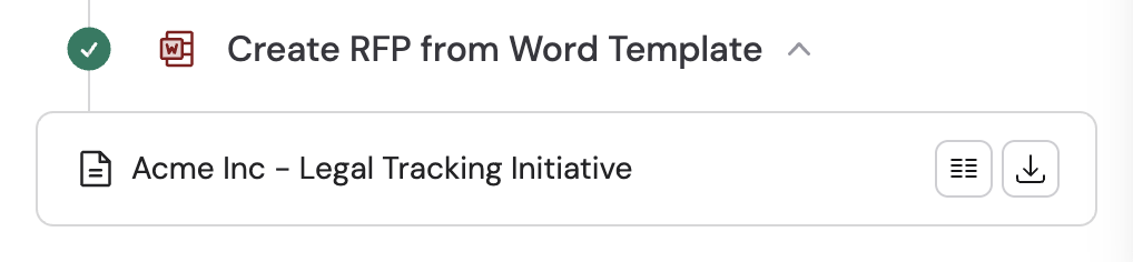 Preview and download icons in the results panel