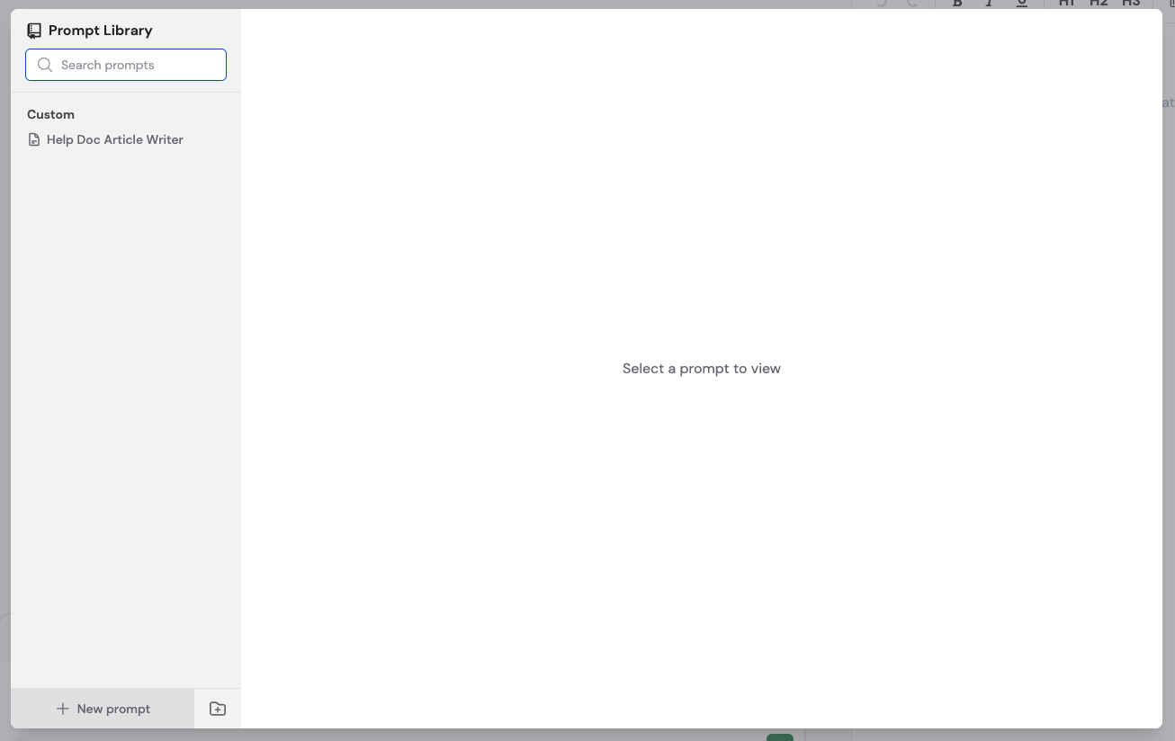 New prompt creation interface in the prompt library