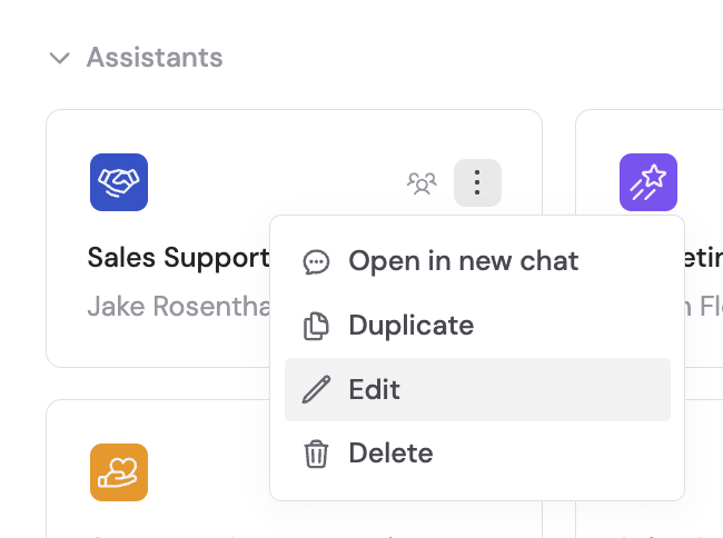 Agent dashboard showing the list of available Agents