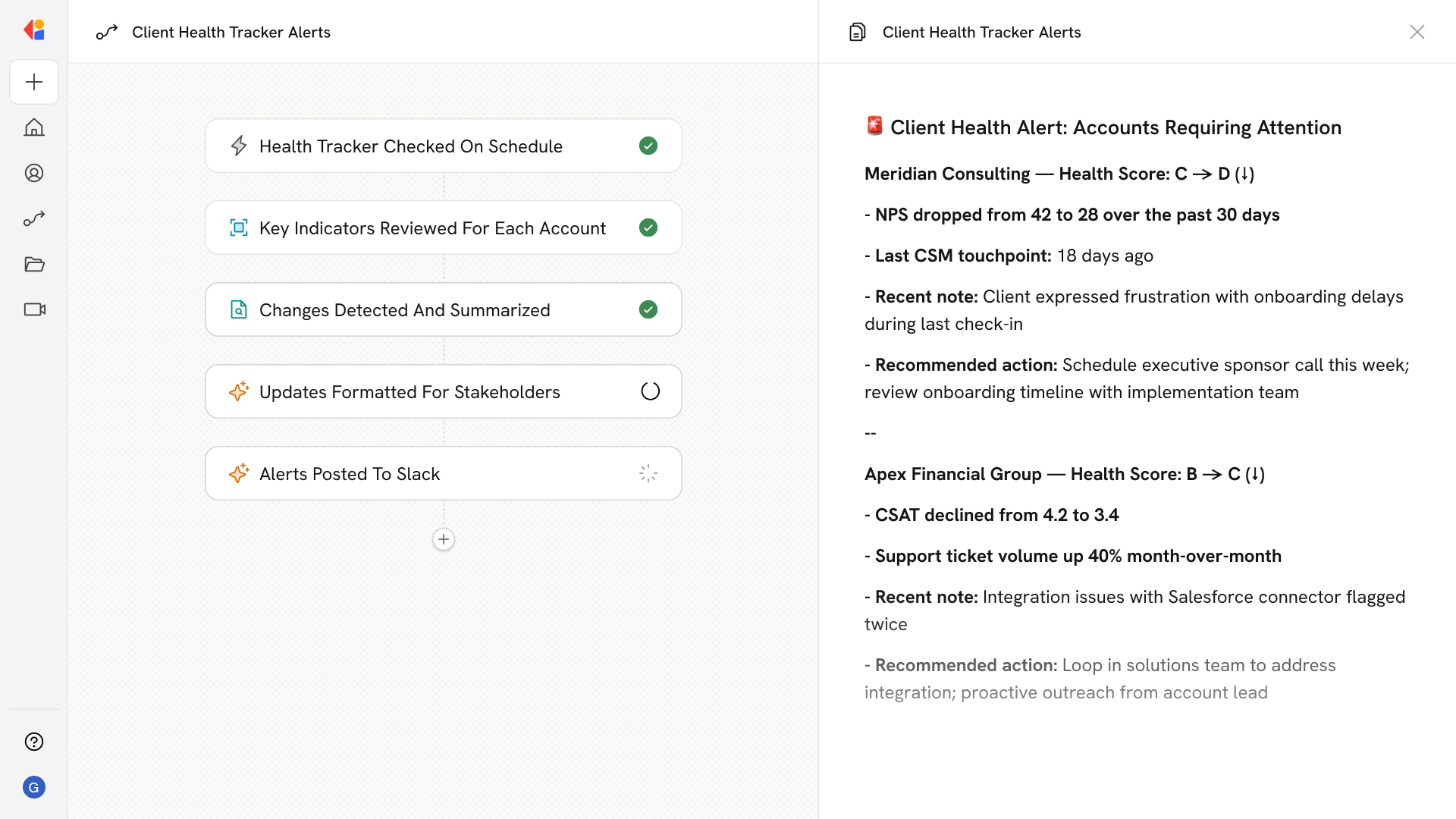 Client Health Tracker Alerts