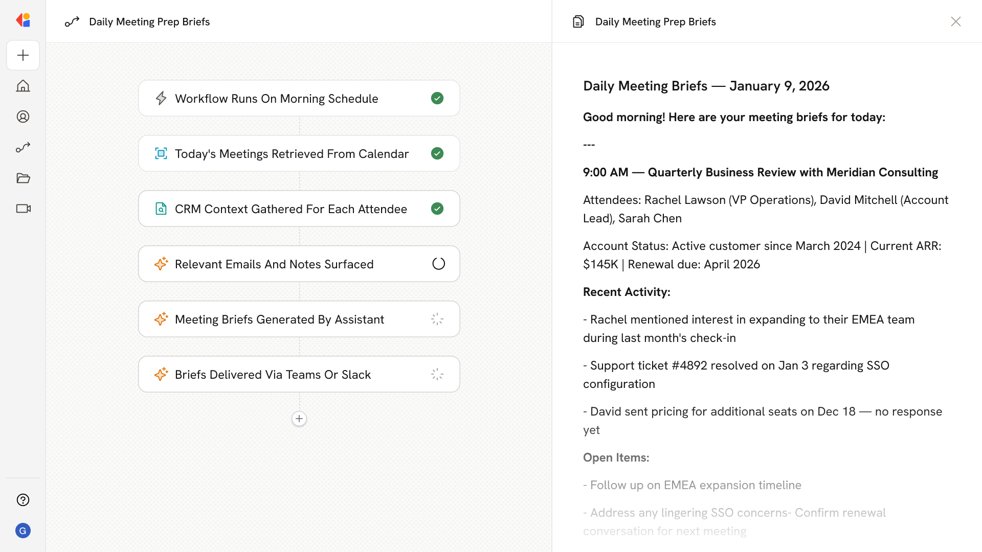 Daily Meeting Prep Briefs