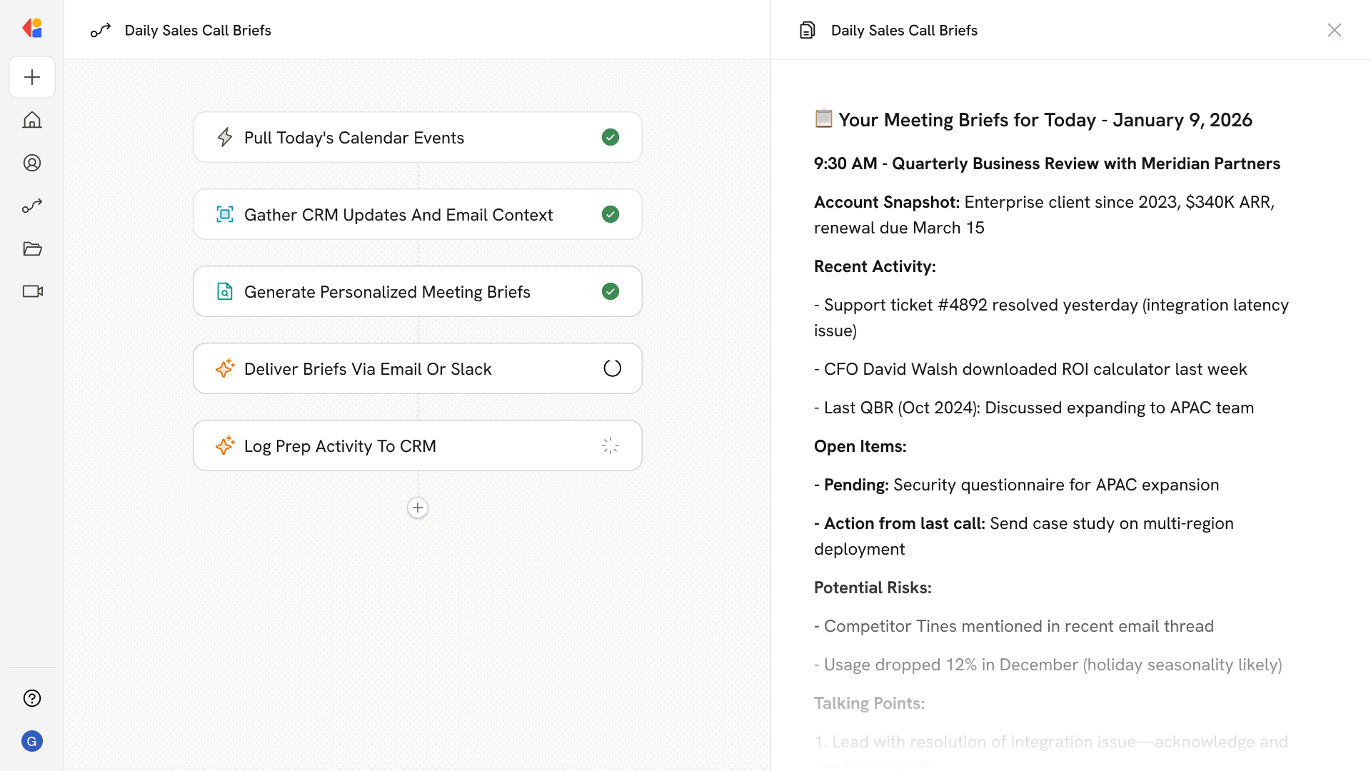 Daily Sales Call Briefs