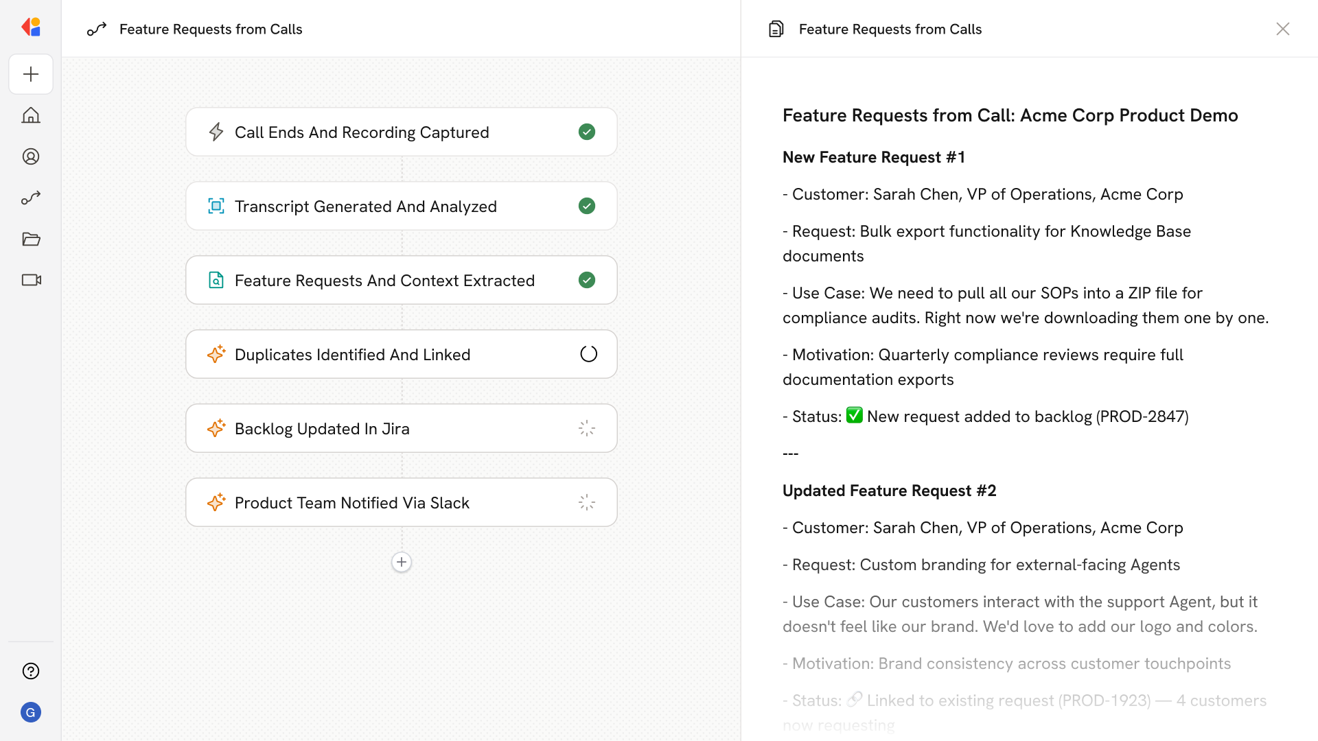 Feature Requests from Calls