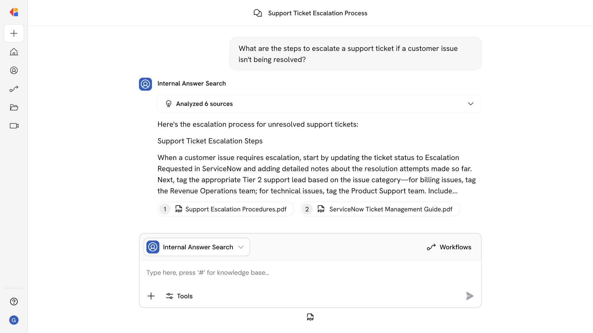 Internal Answer Search