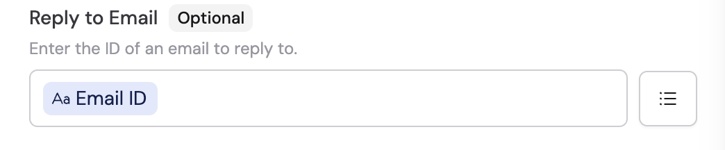 Reply to Email field with variable reference