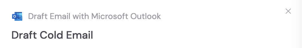 Renaming the Draft Email with Microsoft Outlook action