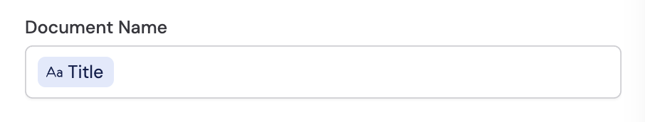 Document name field for the Word document