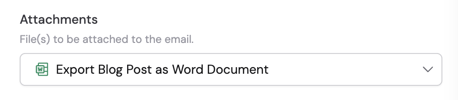 Attaching the Word document to a Send Email action