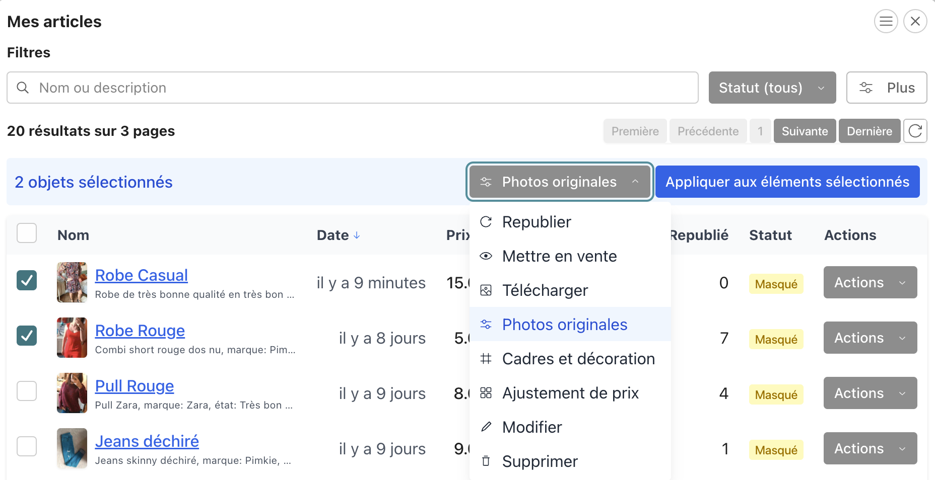 Modification de masse avec Cassou.