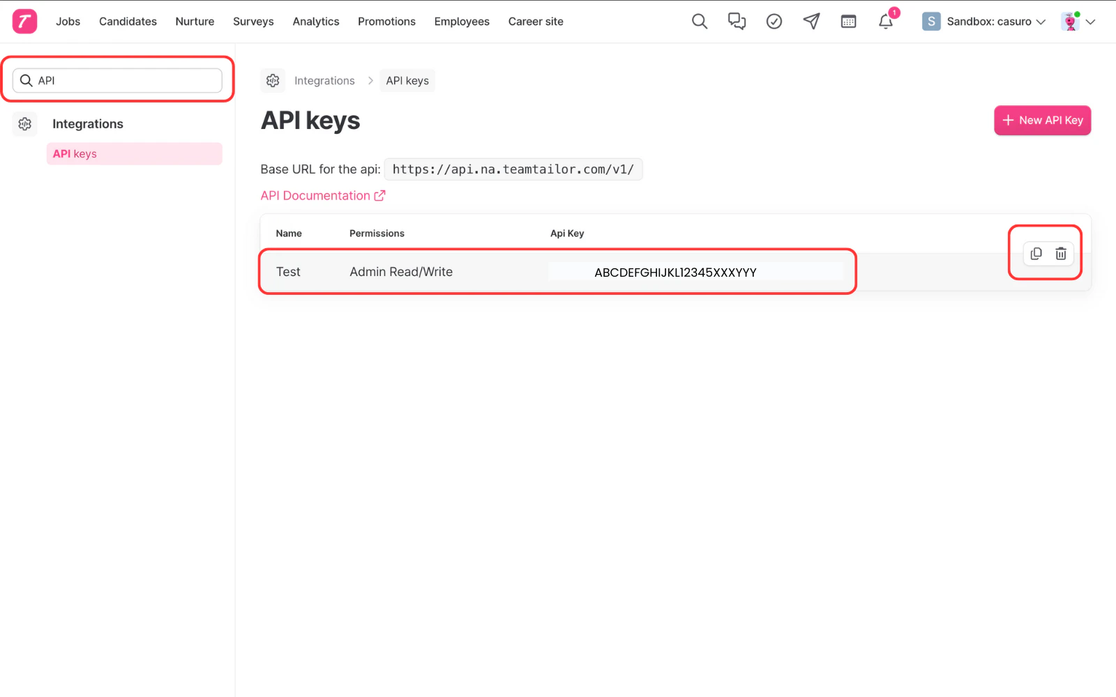 Create API Key