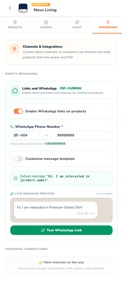 Integrations Tab Light Mode