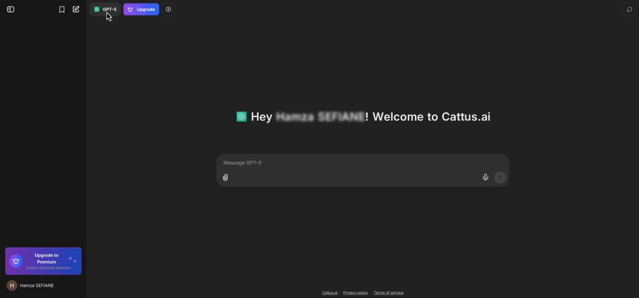 Interface du tableau de bord principal