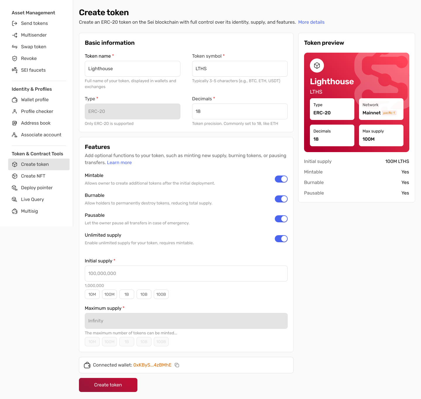 Create Token Pn