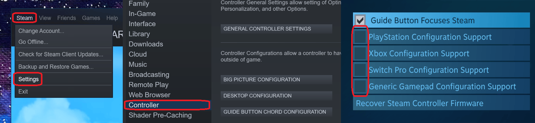 Disable Steam controller support